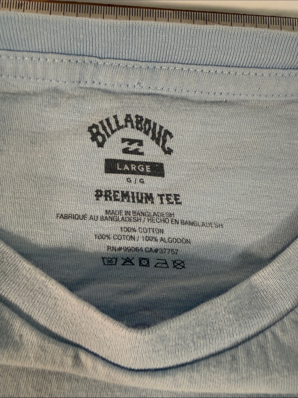 Billabong Men’s Light Blue Logo Crew Neck T-Shirt - Picture 3 of 7